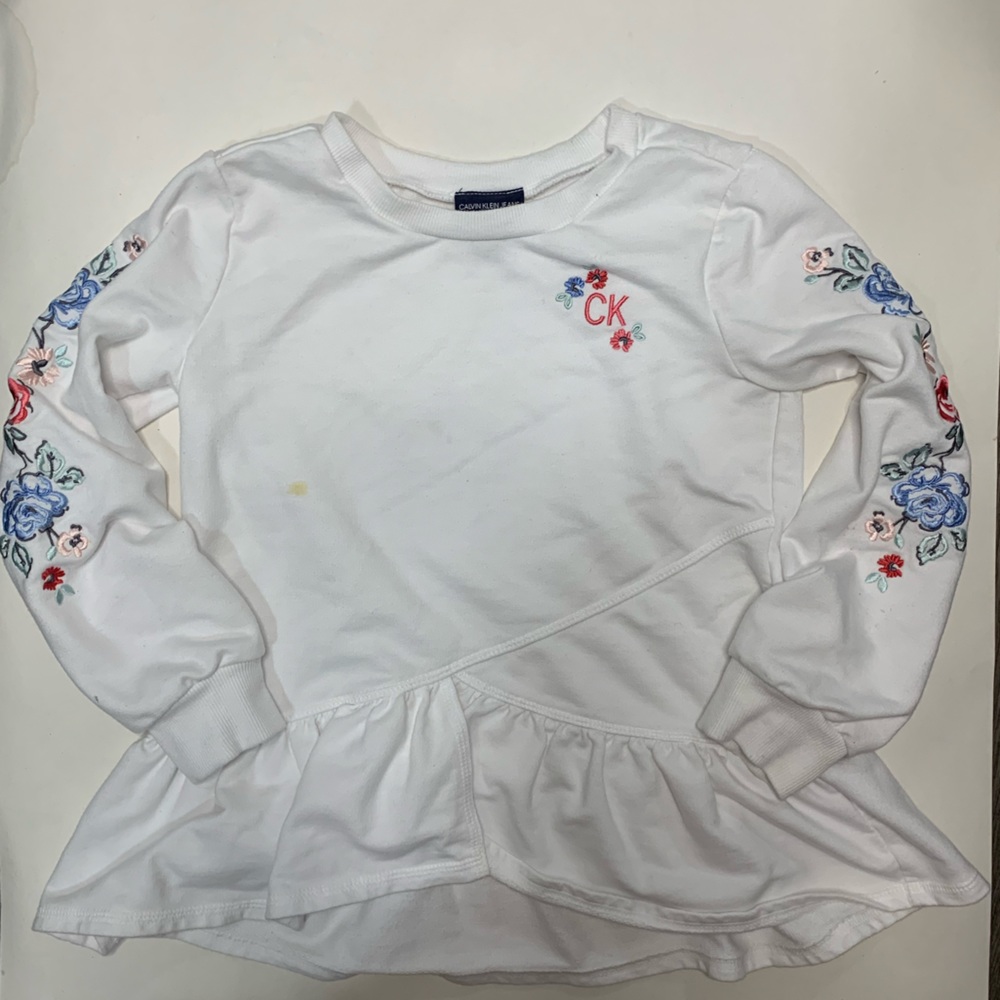 White peplum Calvin Klein White Sweater Size 7